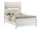 Eden White Queen Boucle Upholstered LED Panel Bed