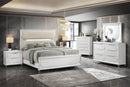 Eden White Boucle Upholstered LED Panel Bedroom Set