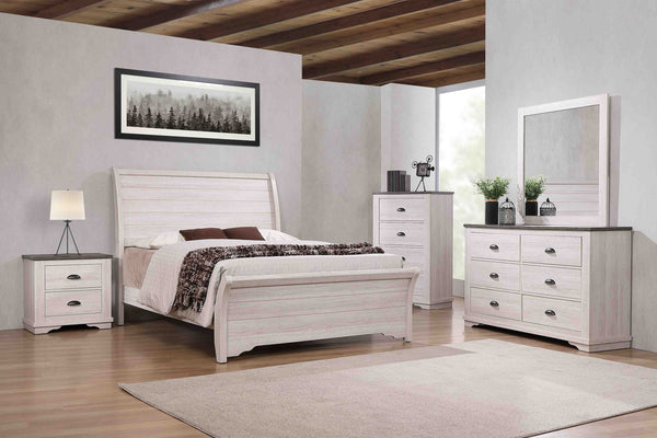 Coralee Chalk/Gray Sleigh Bedroom Set