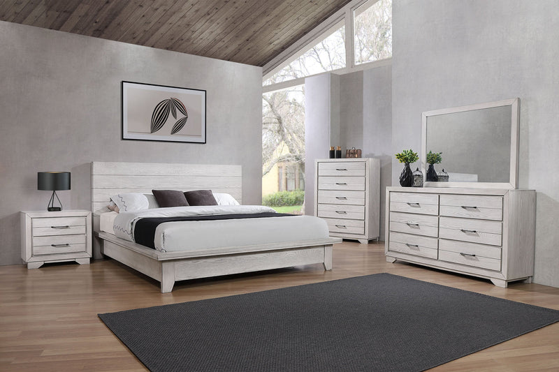 White Sands Chalk King Platform Bed