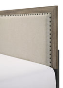 Mille Brownish Gray King Upholstered Bed