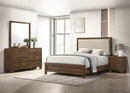 Mille Cherry Brown Upholstered Bedroom Set