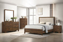 Mille Cherry Brown Upholstered Bedroom Set