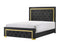 Pepe Black/Gold Panel Upholstered Bedroom Set