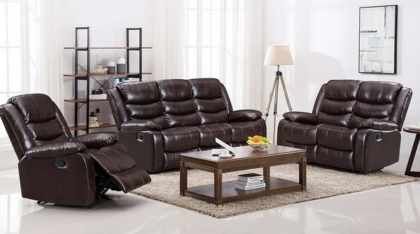 S8383 Miami Brown  3pc Reclining Living Room Set