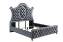 Cameo Gray King Upholstered Panel Bed