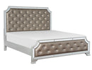 Avondale Silver Mirrored Upholstered Panel Bedroom Set - Eve Furniture