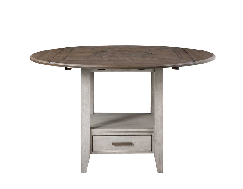 Abacus 59-inch Round Drop-leaf Storage Table