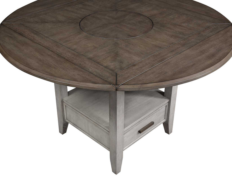 Abacus 59-inch Round Drop-leaf Storage Table