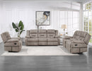 Abilene Manual Reclining Console Loveseat, Tan