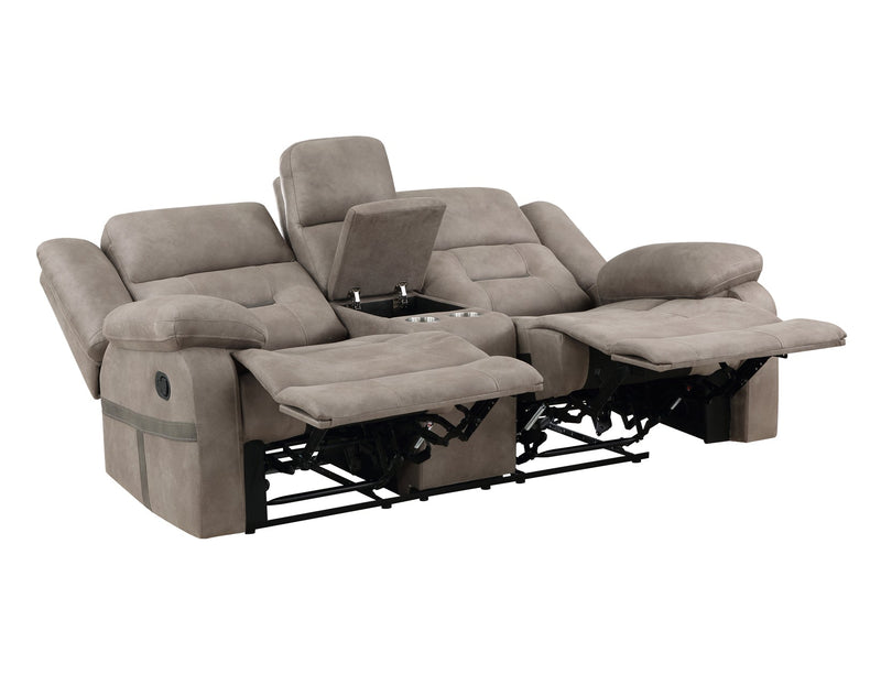 Abilene Manual Reclining Console Loveseat, Tan