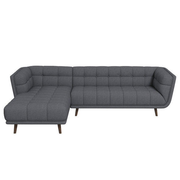 Kano Ash Gray Fabric LAF Chaise Sectional