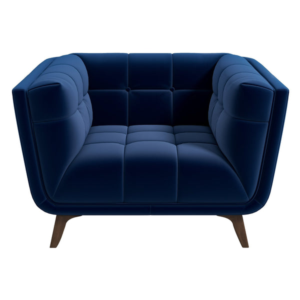 Kano Dark Blue Velvet Lounge Chair