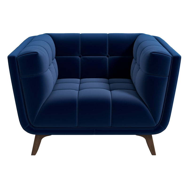 Kano Dark Blue Velvet Lounge Chair