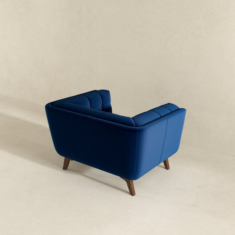 Kano Dark Blue Velvet Lounge Chair