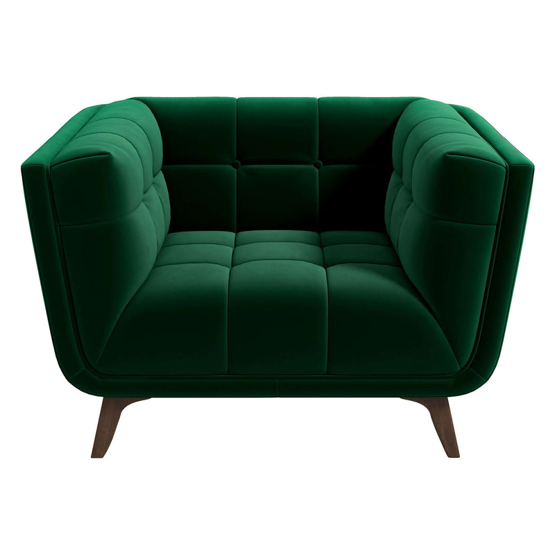 Kano Dark Green Velvet Lounge Chair