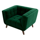 Kano Dark Green Velvet Lounge Chair