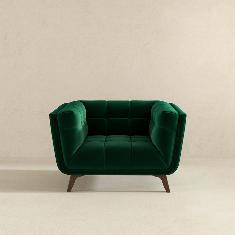 Kano Dark Green Velvet Lounge Chair