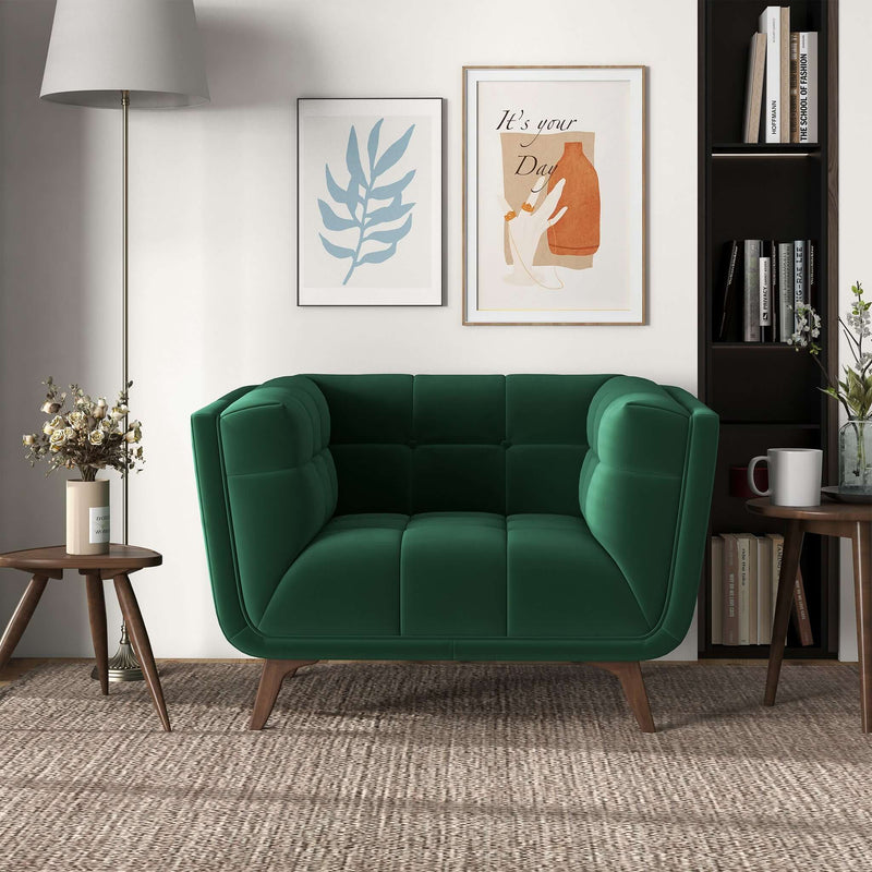 Kano Dark Green Velvet Lounge Chair