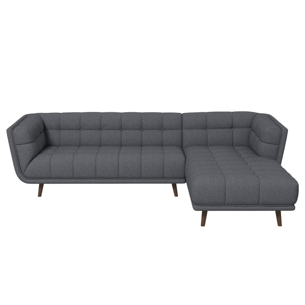 Kano Ash Gray Fabric RAF Chaise Sectional