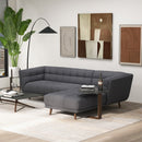 Kano Ash Gray Fabric RAF Chaise Sectional