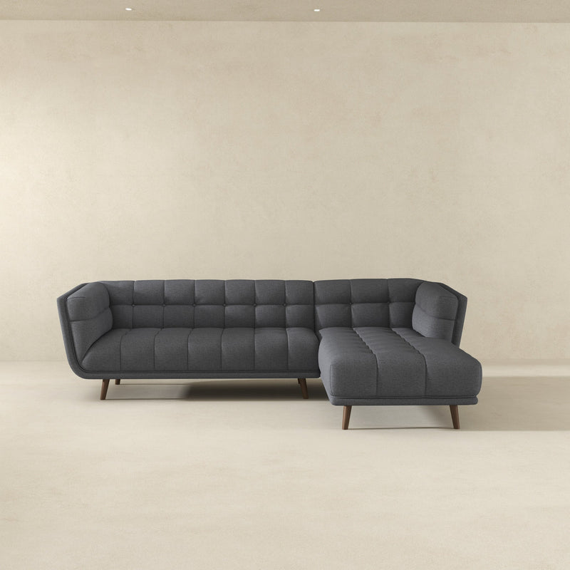 Kano Ash Gray Fabric RAF Chaise Sectional