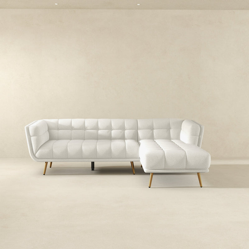 Kano Cream Boucle RAF Chaise Sectional