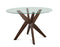 Amalie 48 inch Round Glass Top Table, Walnut color