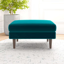 Fordham Burnt Orange Velvet Square Upholstered Ottoman