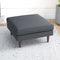 Fordham Dark Grey Linen Square Upholstered Ottoman