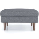 Fordham Dark Grey Linen Square Upholstered Ottoman