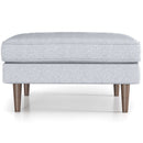 Fordham Dark Grey Linen Square Upholstered Ottoman