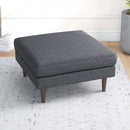 Fordham Dark Yellow Velvet Square Upholstered Ottoman