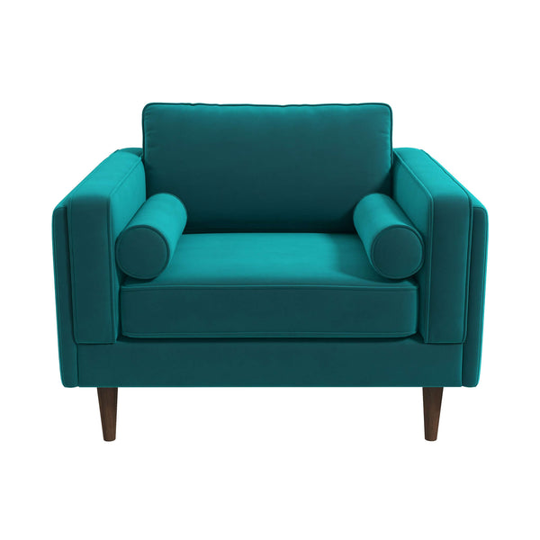 Fordham Teal Velvet Lounge Chair