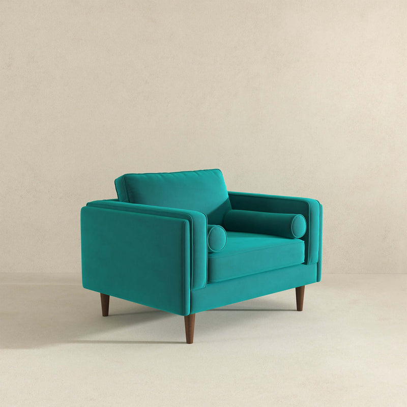 Fordham Teal Velvet Lounge Chair