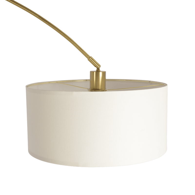 Ambient Arch Gold Brass Floor Lamp with Large Linen Shade