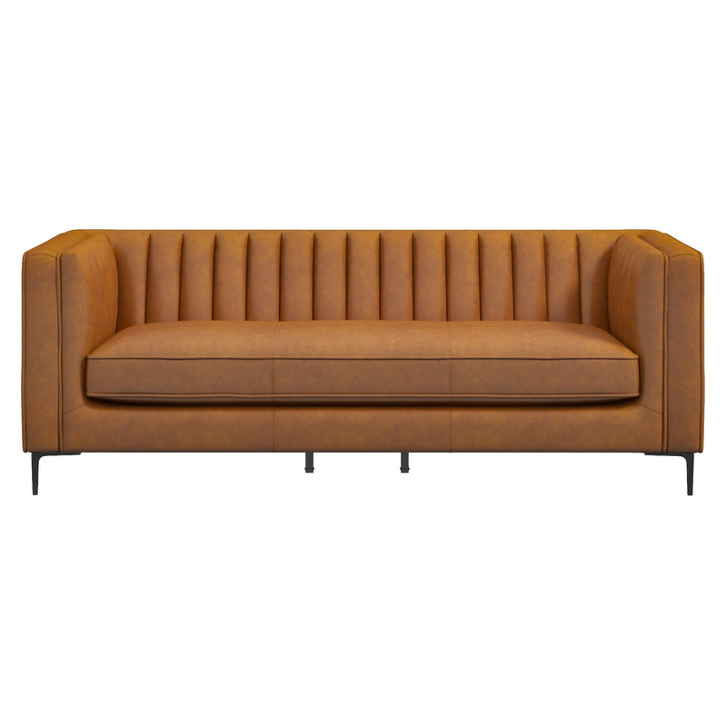 Kendra Cognac PU Leather Sofa