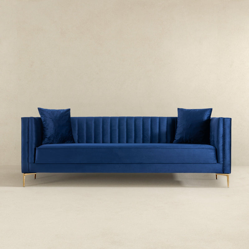 Kendra Dark Blue Velvet Sofa