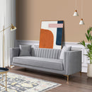 Kendra Light Grey Velvet Sofa