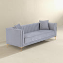 Kendra Light Grey Velvet Sofa