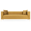 Kendra Yellow Mustard Velvet Sofa