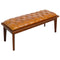 Arden Tan Leather Buttoned Bench