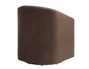 Arlo Upholstered Swivel Barrel Chair, Cocoa Velvet