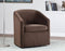 Arlo Upholstered Swivel Barrel Chair, Cocoa Velvet