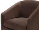 Arlo Upholstered Swivel Barrel Chair, Cocoa Velvet