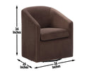 Arlo Upholstered Swivel Barrel Chair, Cocoa Velvet