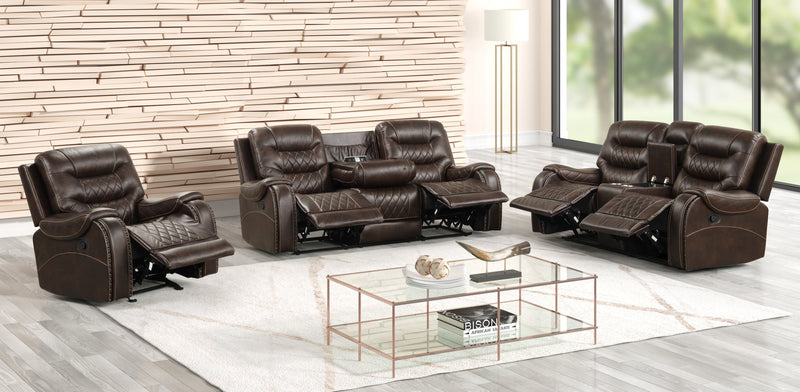 Oversized 3-Piece Brown Reclining Living Room Set