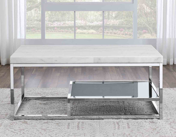 Aston White Marble Coffee Table