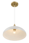 Astral Single Light White Pendant Lamp with Golder Brass Finish for Entrance Kitchen Island 14"D × 8"H