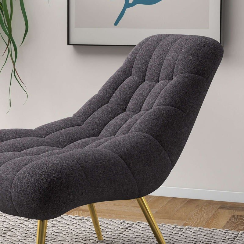 Aubrey Grey French Boucle Lounge Chair